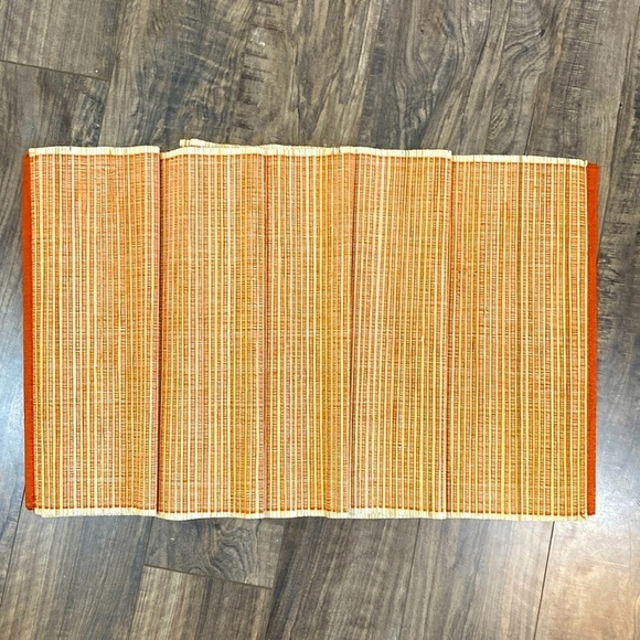 Shiny Copper colored Woven Banana fiber Boho table runner 74” x 14.75” - Picture 1 of 4